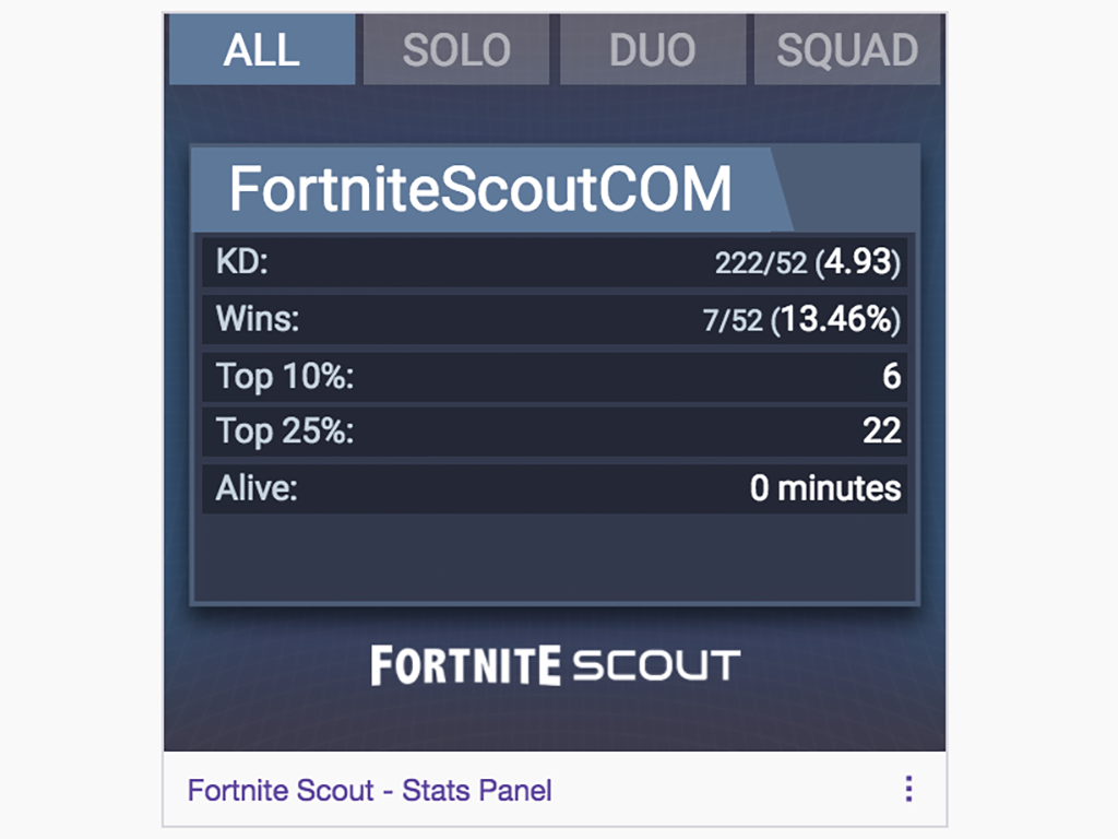 extension screenshot - fortnite solo stats